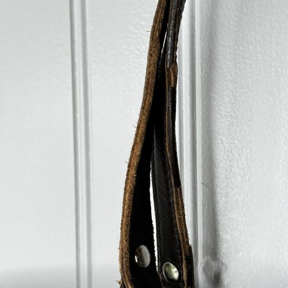 Vintage Ralph Lauren Houndstooth Tan Brown Leather Tote Shoulder Bag RLL Y2K - Picture 7 of 16